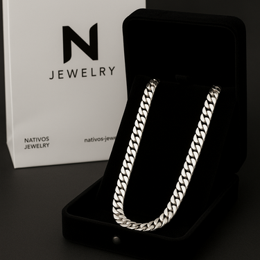 950 Sterling Silver Cuban Chain 11mm 60cm